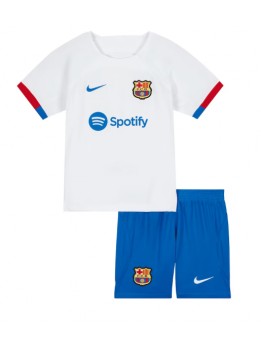 Otroški Nogometna dresi replika Barcelona Gostujoči 2023-24 Kratek rokav (+ hlače)